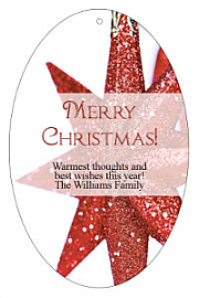 Vertical Oval Christmas Star Christmas Hang Tag