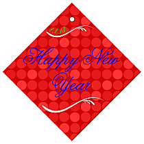 Happy New Year Diamond Hang Tags 2x2