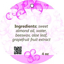 Bubbles Text Circel Bath Body Favor Tags