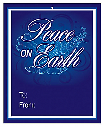 Big Rectangle Peace Dove Christmas To From Hang Tag