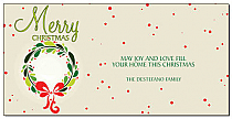 Christmas  Fun Holiday Dotted Wreath Cards  8" x 4" w-envelope