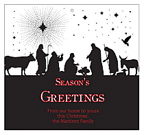 Big Square Scene Nativity Christmas Hang Tag