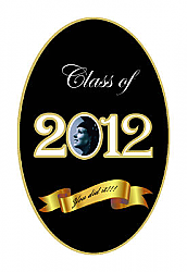 Congrats Vertical Oval Graduation Label