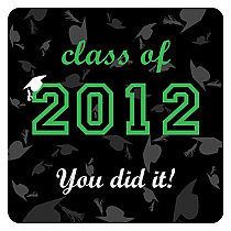 Hats Off Square Graduation Coasters