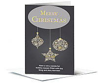 Christmas Feliz Navidad Ornaments Card 5.50" x 7.875"  w-Envelope