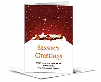 Christmas Season's Greetings Winter Village Cards  5.50" x 7.875"  w-envelope