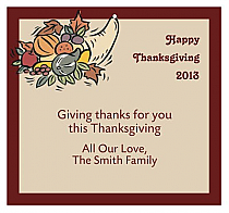 Thick Border Thanksgiving Square Tang Tag 3.5x3.25