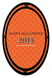 Jack O Lantern Halloween Vertical Oval Labels