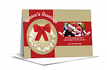 Christmas Large Red Bow Cards with photo 7.875" x 5.50" w-envelope 