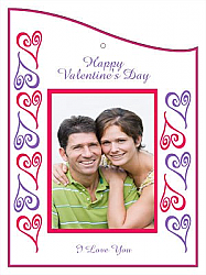 Hears Photo Valentine Curved Wine Favor Tag 2.75x3.75