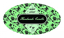 Floral Candle Label Small Oval