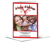 Christmas Happy Holidays Reindeer Antlers Cards with photo 5.50" x 7.875" w-envelope