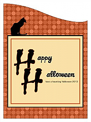 Black Cat Halloween Curved Wine Labels 2.75x3.75