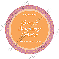 Custom Polka Dot Big Circle Food & Craft Label