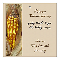 Happy Thanksgiving Square Hang Tag 2X2