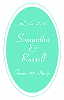 Classical Vertical Oval Wedding Labels