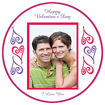 Hearts Photo Circle Valentine Coasters