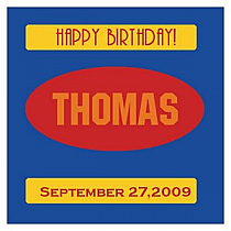 Square Sport Birthday Label