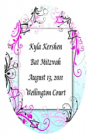 Embellish Vertical Oval Bat Mitzvah Favor Tag