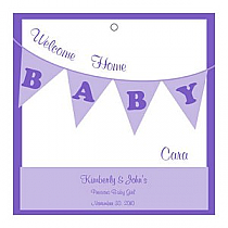 Sweet Pea Baby Square Favor Tag