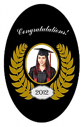 Crest Vertical Oval Graduation Labels