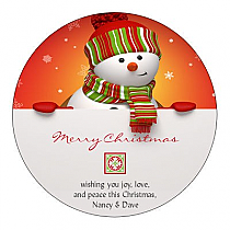 Circle Snowman Top Christmas Hang Tag