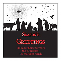 Square Scene Nativity Christmas Hang Tag