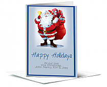 Christmas Designer Santa with Presents Card 5.50" x 7.875" w-Envelope