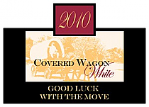 Covered Wagon Rectangle Wine Label 4.25x3