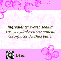 Bubbles Text Square Bath Body Label