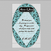 Floral Text Oval Wedding Labels