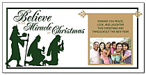 Christmas Card w-Envelope 8" x 4" Nativity Religious design 3 Family style 