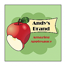 Your Brand Apple Large Square Food & Craft Label