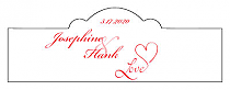 Love Swirly Billbord Cigar Band Wedding Labels