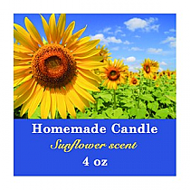 Photo with Text Small Square Candle Labels