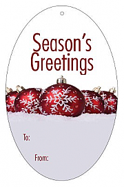 Vertical Oval Group Ornaments To From Christmas Hang Tag