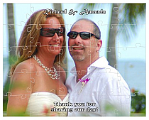 Photo with Text Small Invite Wedding Puzzle 7x5