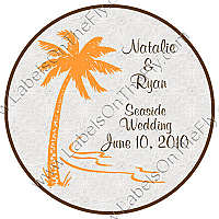 Tropic getaway Big Circle Wedding Labels