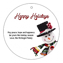 Circle Corner Snowman Christmas Hang Tag