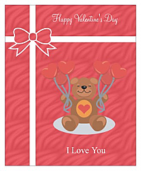 Present Valentine Big Rectangle Labels 3.25x4