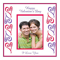 Hearts Photo Valentine Square Labels 2x2