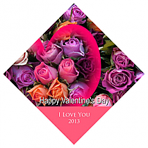 Just Photo  with Text Valentine Diamont Labels 2x2