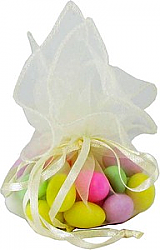 Organza Pull-String Favor Wraps White