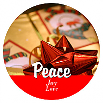 Big Circle Photo Christmas Labels Text