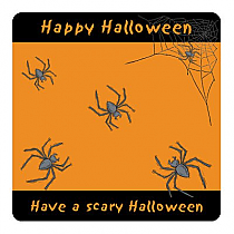 Spider Square Halloween Coasters 3.5x3.5