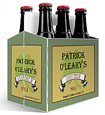 6 Pack Carrier Shamrock Irish includes plain 6 pack carrier and custom pre-cut labels