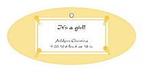 Childs Play Baby Oval Favor Tag