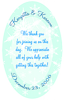 Winter Wonderland Text Oval Wedding Labels