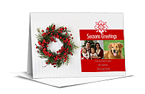 Red Christmas Berries Cards with multiple photo 7.875" x 5.50" w-envelope