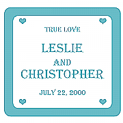 Mini Hearts Square Wedding Labels